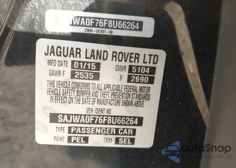 2015 Jaguar Xf 3.0 Sport из США, поврежденный, VIN SAJWA0F76F8U66264